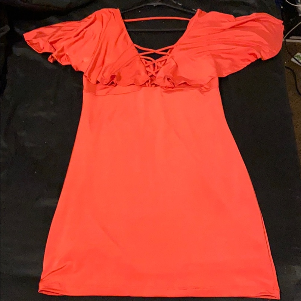 Blood orange mini dress